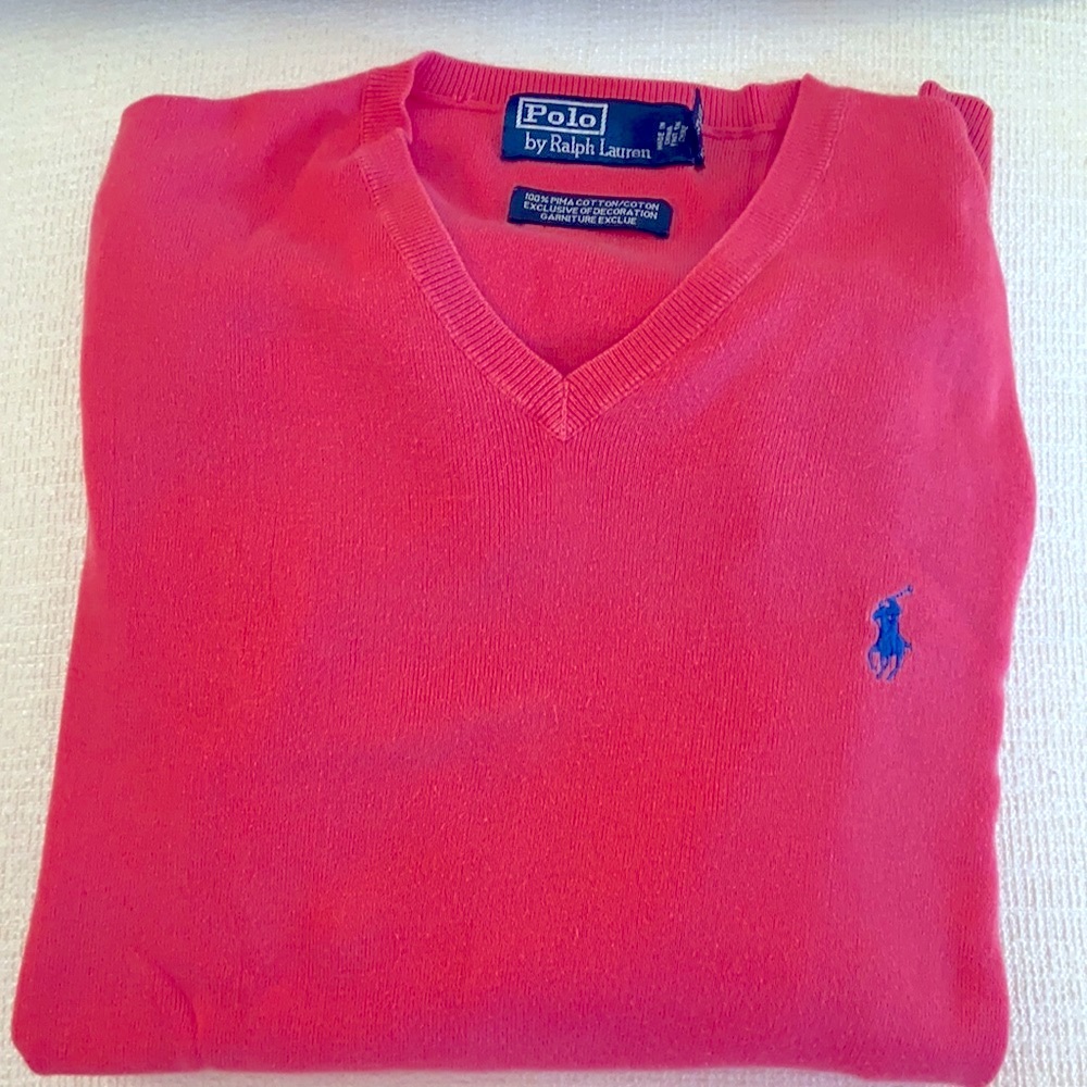 Polo by Ralph Lauren Pima Cotton V Neck Sweater